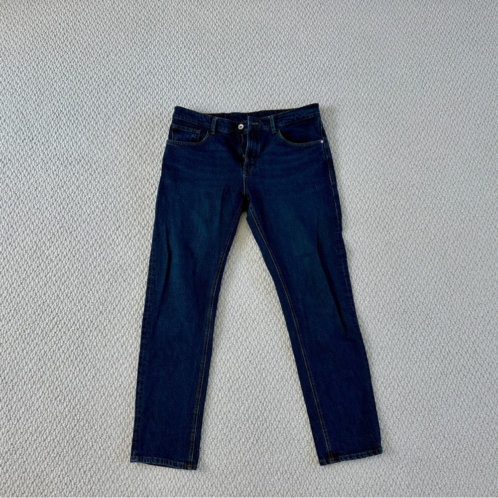 Massimo Dutti Men's Slim Fit Dark Blue Jeans